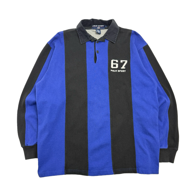Vintage Polo Ralph Lauren Sport Rugby L/S Striped Black/Blue