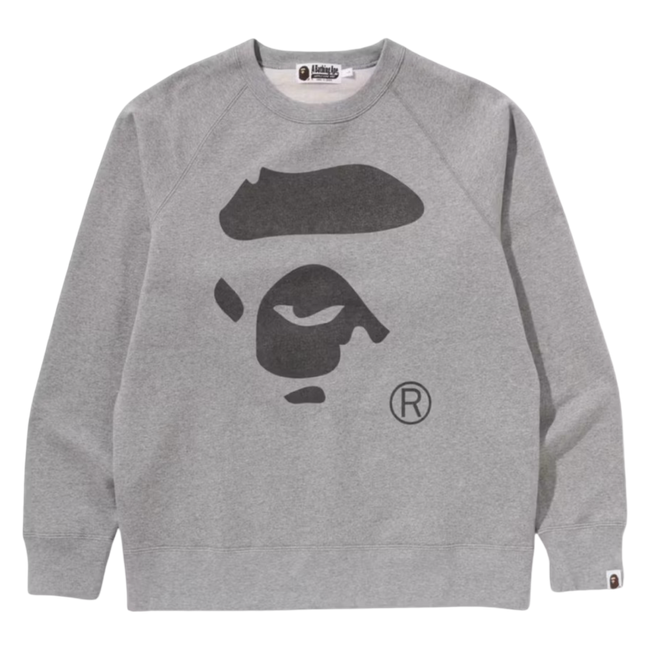 BAPE Ape Face Sweatshirt Grey
