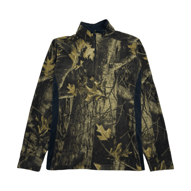 (M) Columbia Quarter Zip Camo Fleece