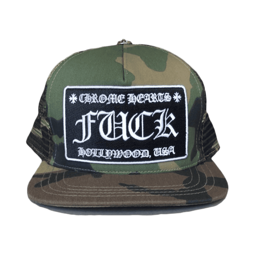 Chrome Hearts F*CK Hollywood Trucker Hat Camo | Vintage Clothing Store Canada