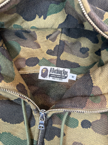 BAPE 1st Camo Jacquard Full Zip Hoodie Green (USED)