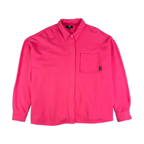 Stussy Huron Button Up Shirt Hot Pink (USED) | Vintage Clothing Store Canada