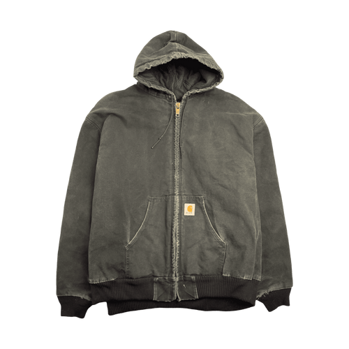 Vintage Carhartt Hooded Zip Work Jacket Black | Vintage Clothing Store Canada