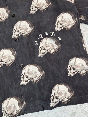 Amiri Skull-print Silk Button-up Shirt Black (USED)