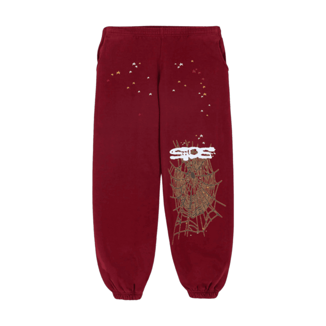 Sp5der Maroon Sweatpants