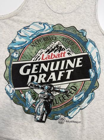 Vintage 1992 Labatt Genuine Draft Tank Top Grey