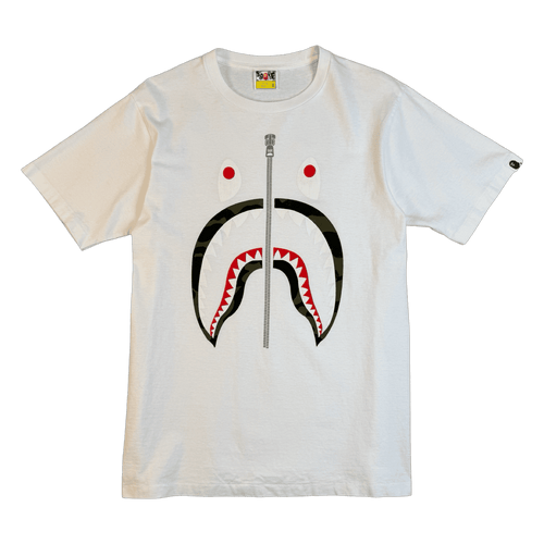 BAPE 1st Camo Shark Tee White (USED) | Vintage Clothing Store Canada