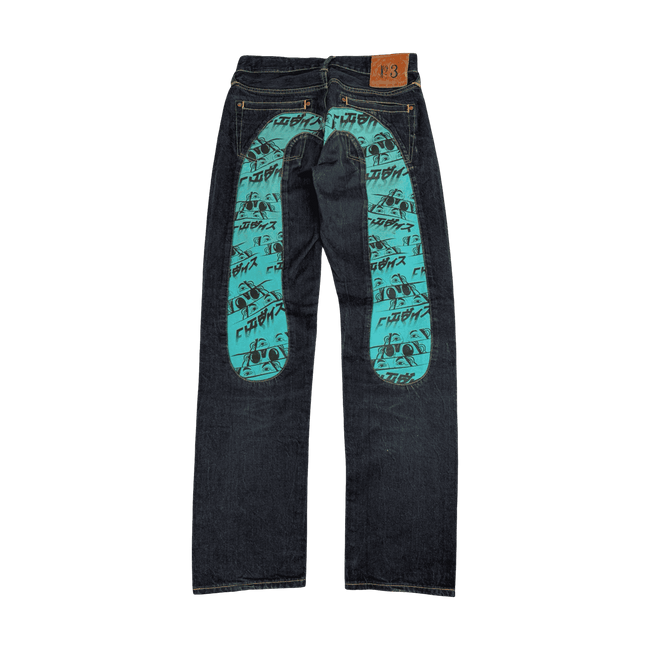 Evisu Lot 2000 No. 3 Daicock Blue Denim Pants