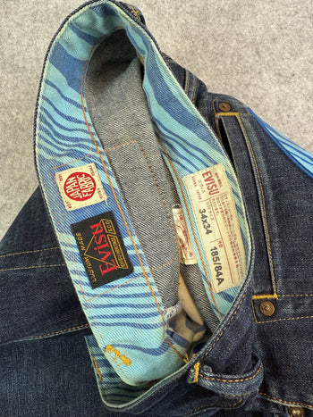Vintage Evisu Lot 2000 No. 2 Daicock Blue Denim Pants