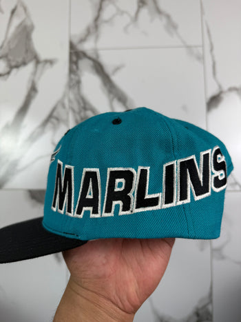 1990’s Florida Marlins Side Spell Out American Needle MLB Snapback Hat