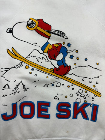 (XS) Vintage '65 Snoopy Joe Ski Sweatshirt White