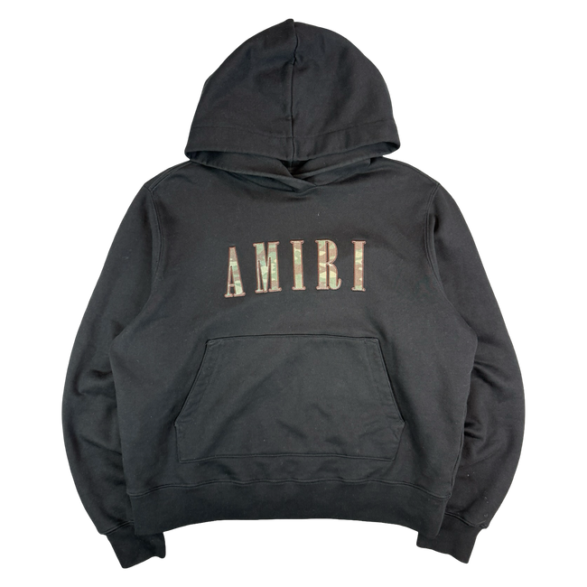 Amiri Camo Fill Logo Hoodie Black (USED)