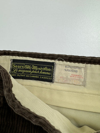 (35) Vintage 90s Sears Corduroy Pants Brown