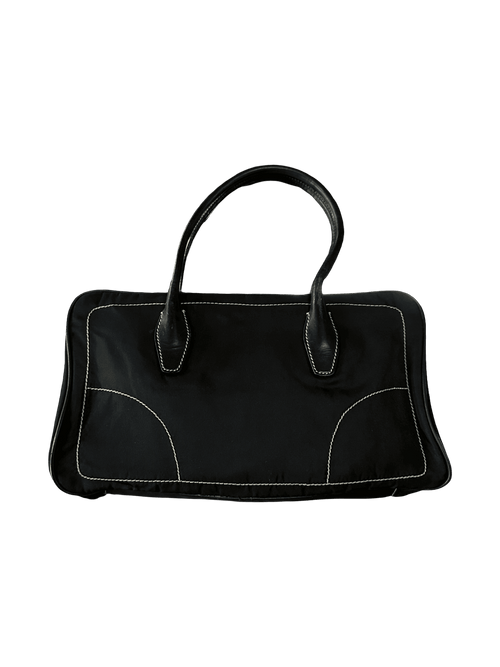 Prada Tessuto Framed Satchel Black | Vintage Clothing Store Canada