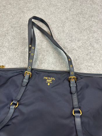 Prada Tessuto Nylon Handbag Navy