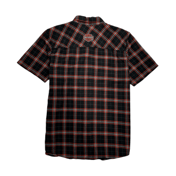 (M) Vintage Harley Davidson Short Sleeve Button-Up Plaid
