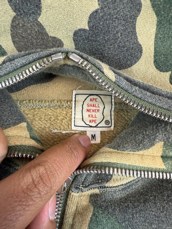 BAPE 1st Camo Full Zip Hoodie Green (USED)
