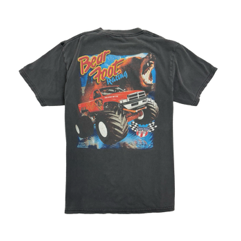 (S) Vintage 90s Bear Foot Monster Truck Racing Tee Black