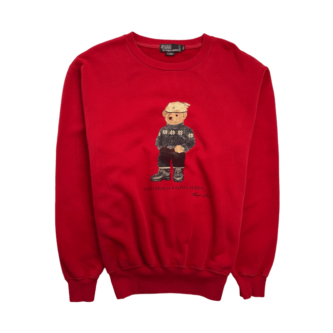 (L) Vintage Ralph Lauren Polo Bear Sweatshirt Red
