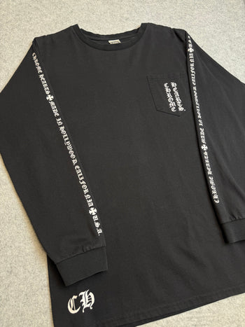 Chrome Hearts Cross Hollywood Script Sleeve L/S Tee Black