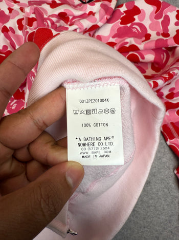 BAPE ABC Camo Shark Full Zip Hoodie Pink/Red (USED)