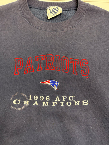 (XXL) Vintage New England Patriots Sweatshirt Navy