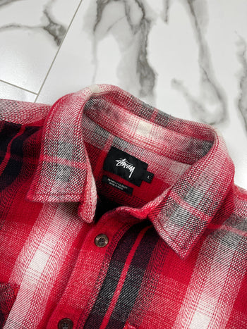 Stussy Plaid Button-Up Shirt Red (USED)