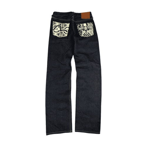 Evisu Lot 2000 Logo Print Seagull Denim Pants | Vintage Clothing Store Canada