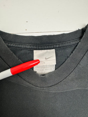 Vintage 2000s Nike Side Swoosh Embroidered Tee Black