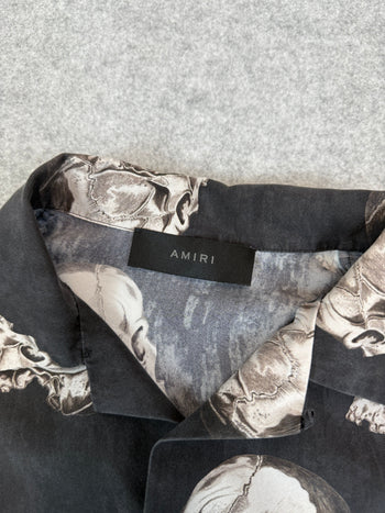 Amiri Skull-print Silk Button-up Shirt Black (USED)