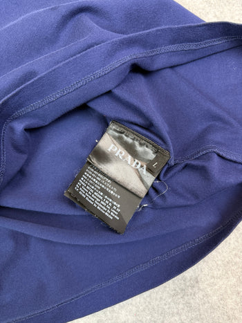Prada V-neck Chest Pocket T-shirt Navy Blue (USED)