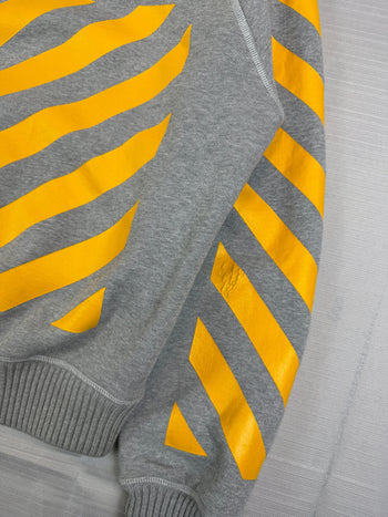 Moncler x Off-White Chevron Zip Up Hoodie Grey (USED)