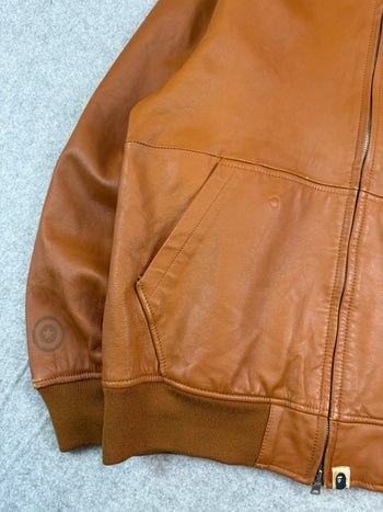 BAPE Sheep Skin Leather Shark Full Zip Jacket (USED)