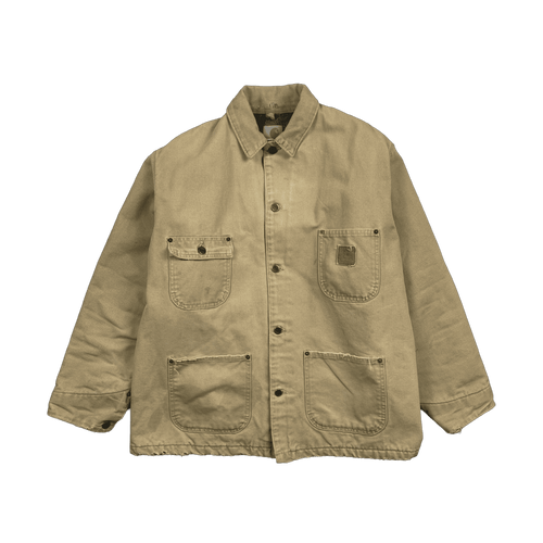 Vintage 90s Carhartt Chore Work Jacket Beige | Vintage Clothing Store Canada