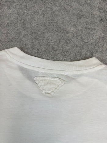 Prada Triangle Blank Logo Crew Tee White (USED)