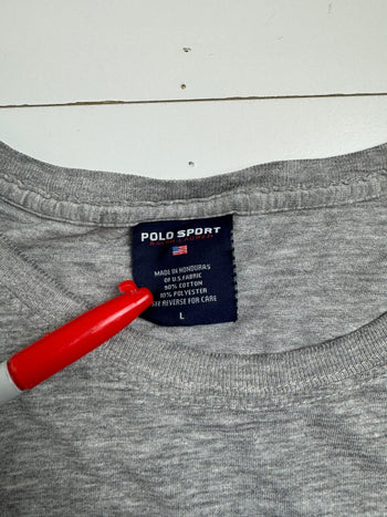 (L) Vintage Polo Ralph Lauren Tee Grey