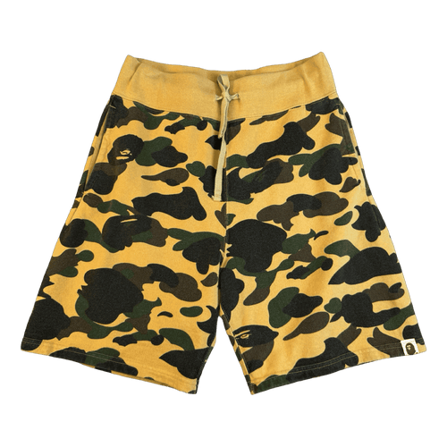 BAPE 1st Camo Sweatshorts Yellow (USED) | Vintage Clothing Store Canada