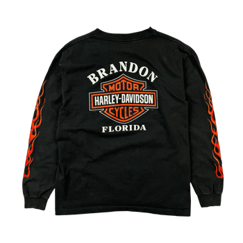 Vintage 2000 Harley Davidson Brandon Pocket L/S Tee Black