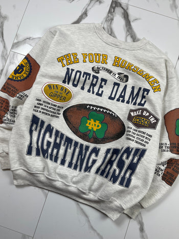 Vintage Notre Dame Fighting Irish AOP Sweatshirt Grey
