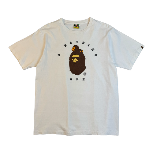 BAPE Milo College Tee White (USED) | Vintage Clothing Store Canada