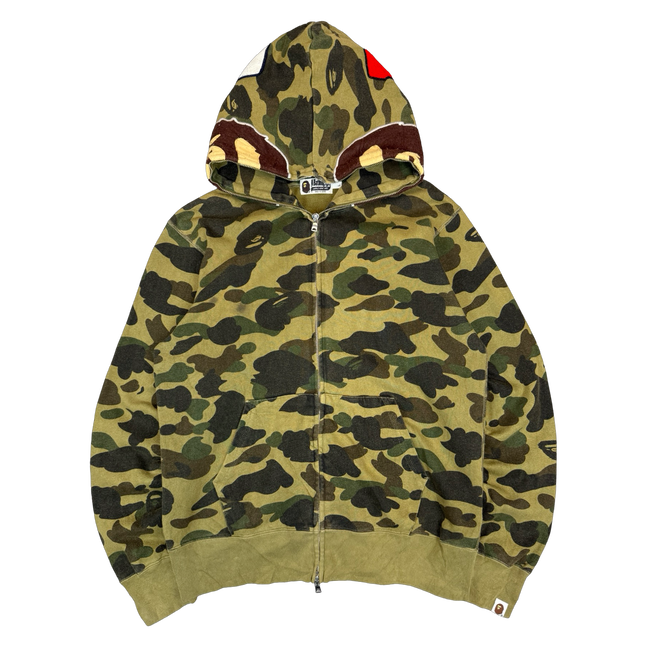 BAPE Ape Head Full Zip Hoodie Camo Green (USED)