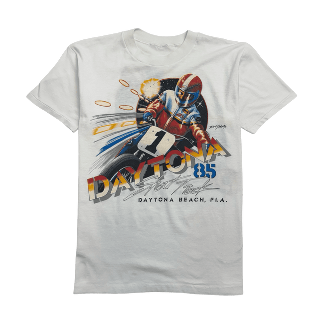 Vintage '85 Daytona Short Track Tee White