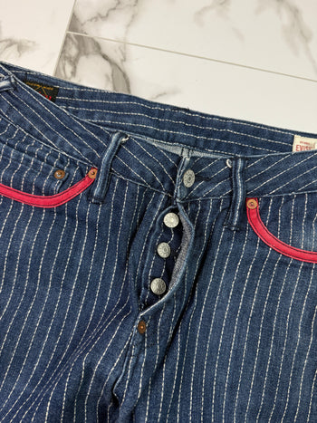 Vintage Evisu Lot 2008 Striped Denim Pants