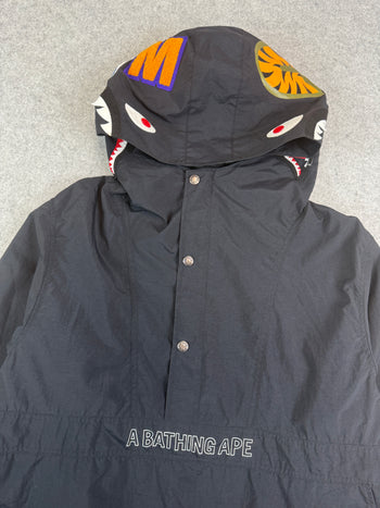 BAPE Shark Hooded Anorak Jacket Black (USED)