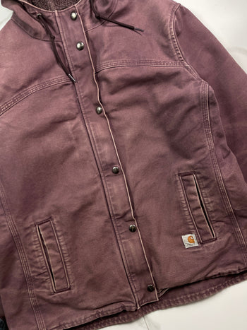 Vintage Carhartt Sherpa Lined Hooded Jacket Purple