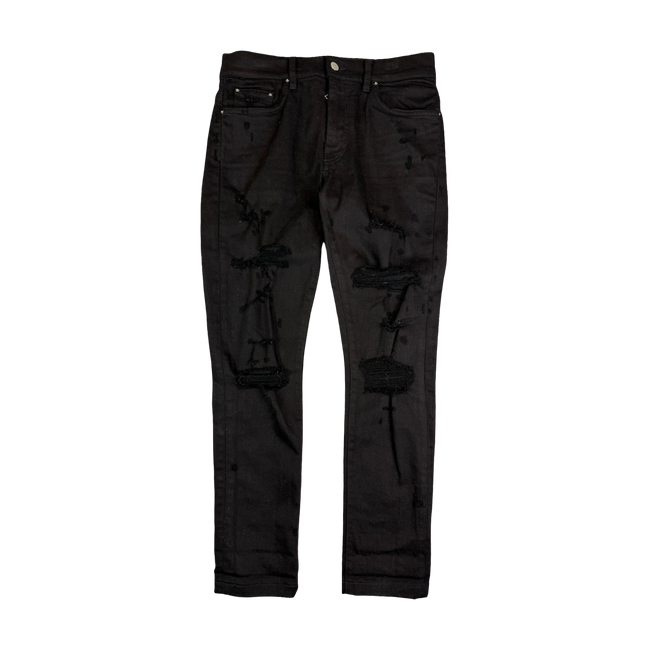 Amiri MX1 Distressed Effect Jeans Black (USED)