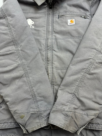 (L) Carhartt Fleeced Lined Zip-Up Jacket Grey
