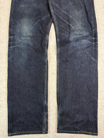 Vintage Evisu Lot 2000 No. 2 Daicock Blue Denim Pants