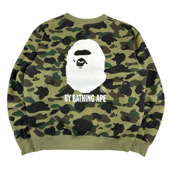 BAPE x Champion Logo Camo Sweatshirt Green (USED)
