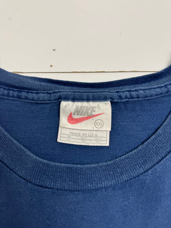 Vintage 90s Nike Side Swoosh Tee Navy